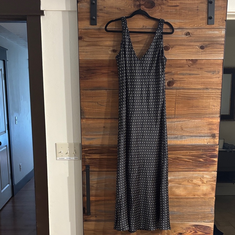 Zara Black and White Polka Dot Maxi Dress